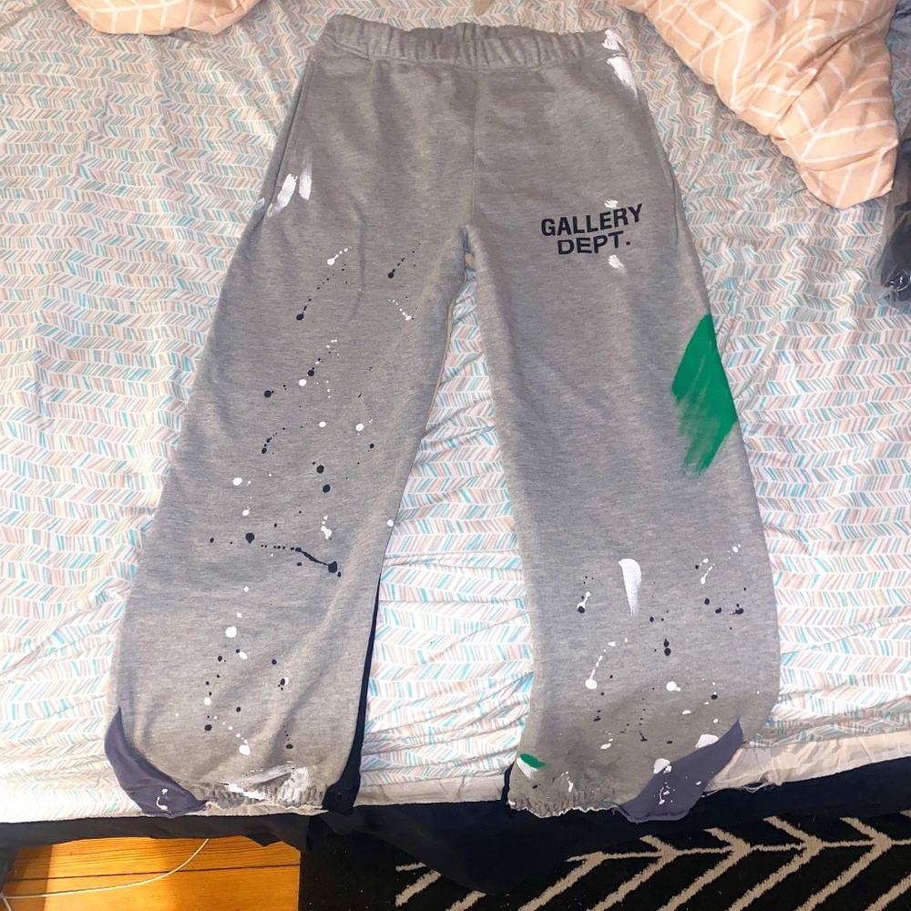 GALLERY DEPT flared paint-splatter track pants Large